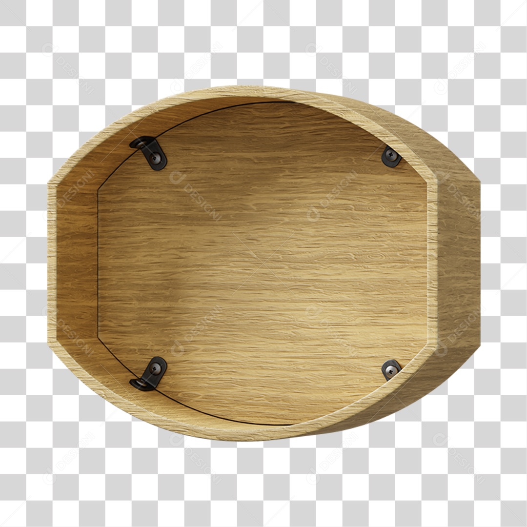 Elemento 3D De Madeira Para Composição PNG Transparente