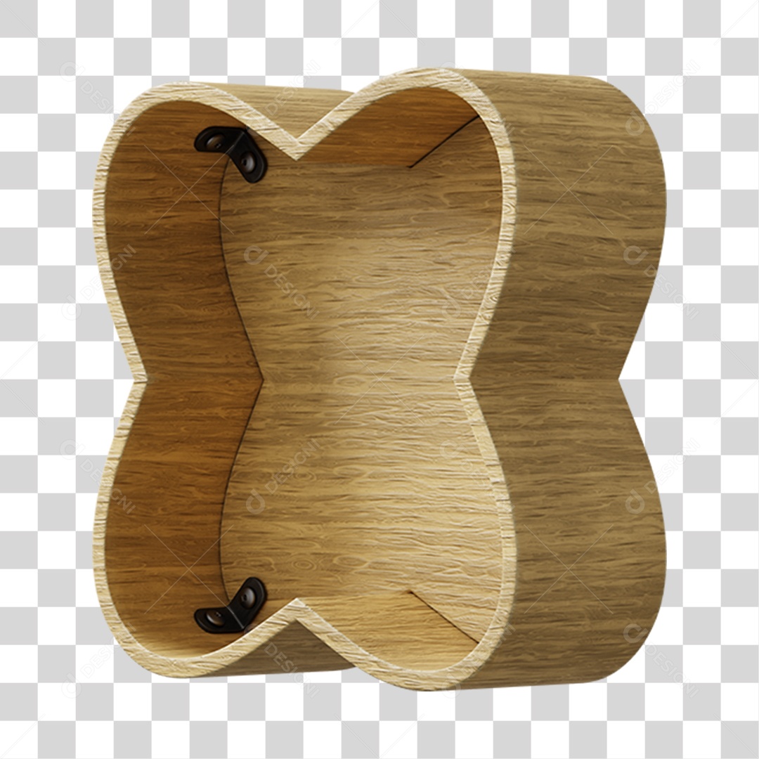 Elemento 3D De Madeira Em Formato De X Para Composição PNG Transparente