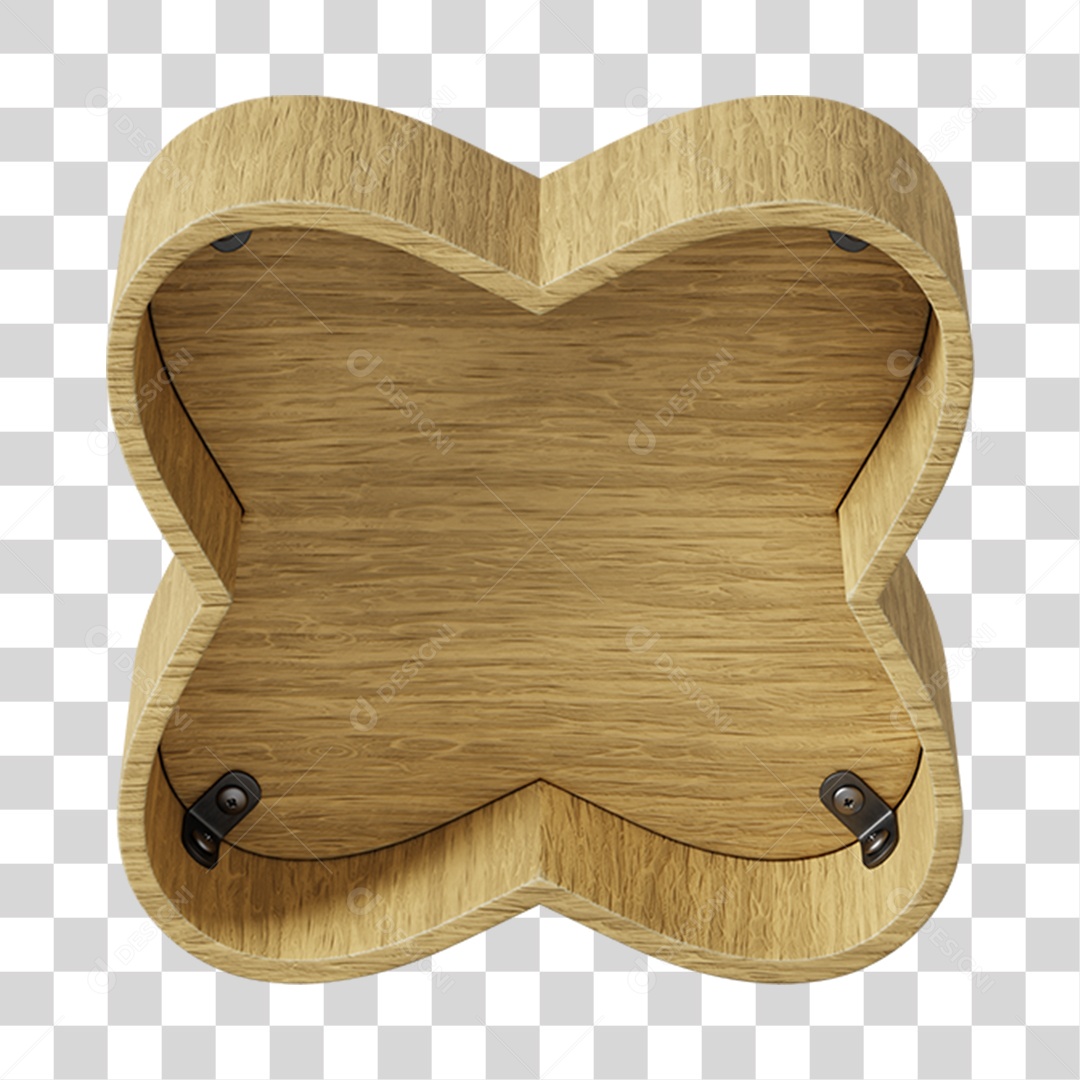 Elemento 3D De Madeira Em Formato De X Para Composição PNG Transparente