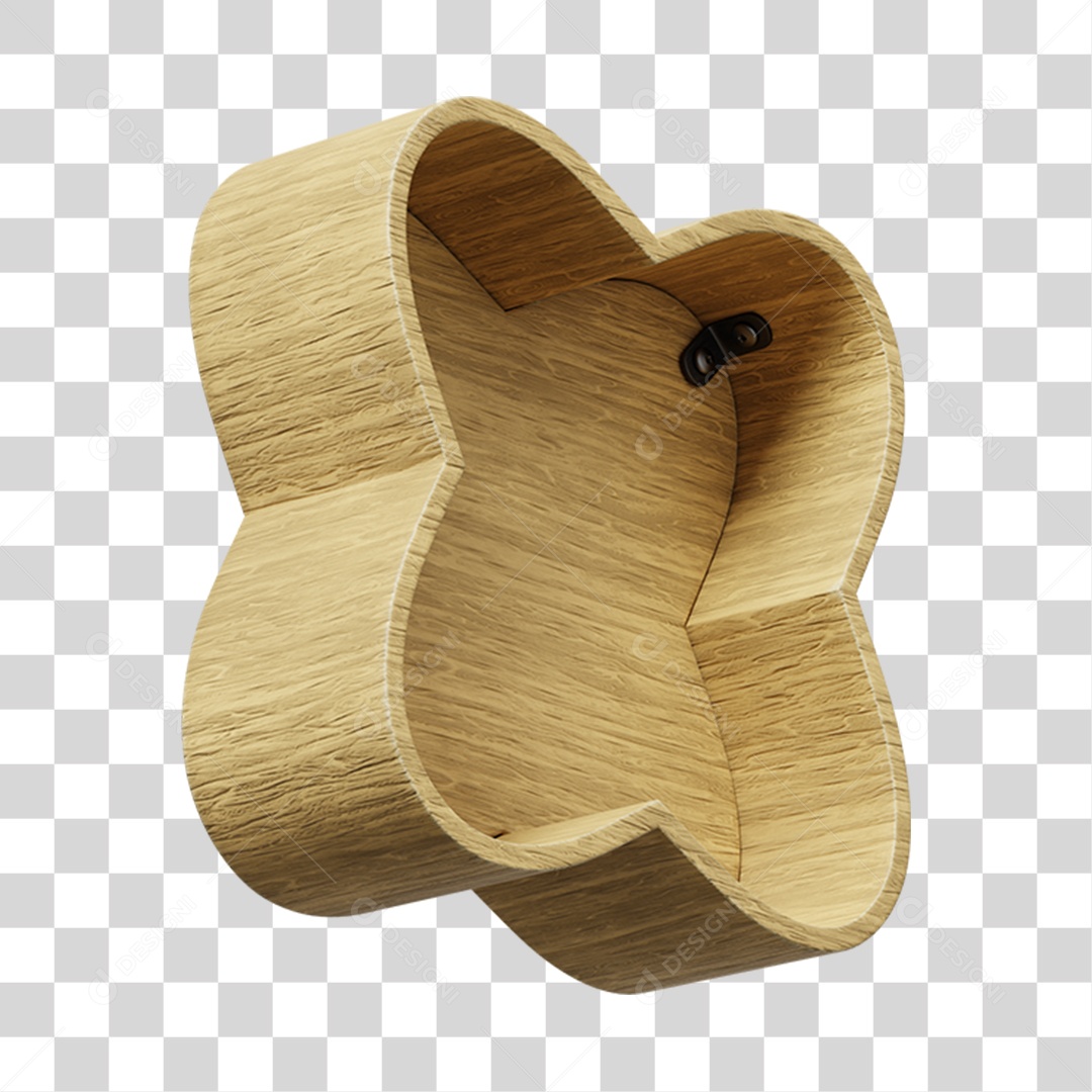 Elemento 3D De Madeira Em Formato De X Para Composição PNG Transparente