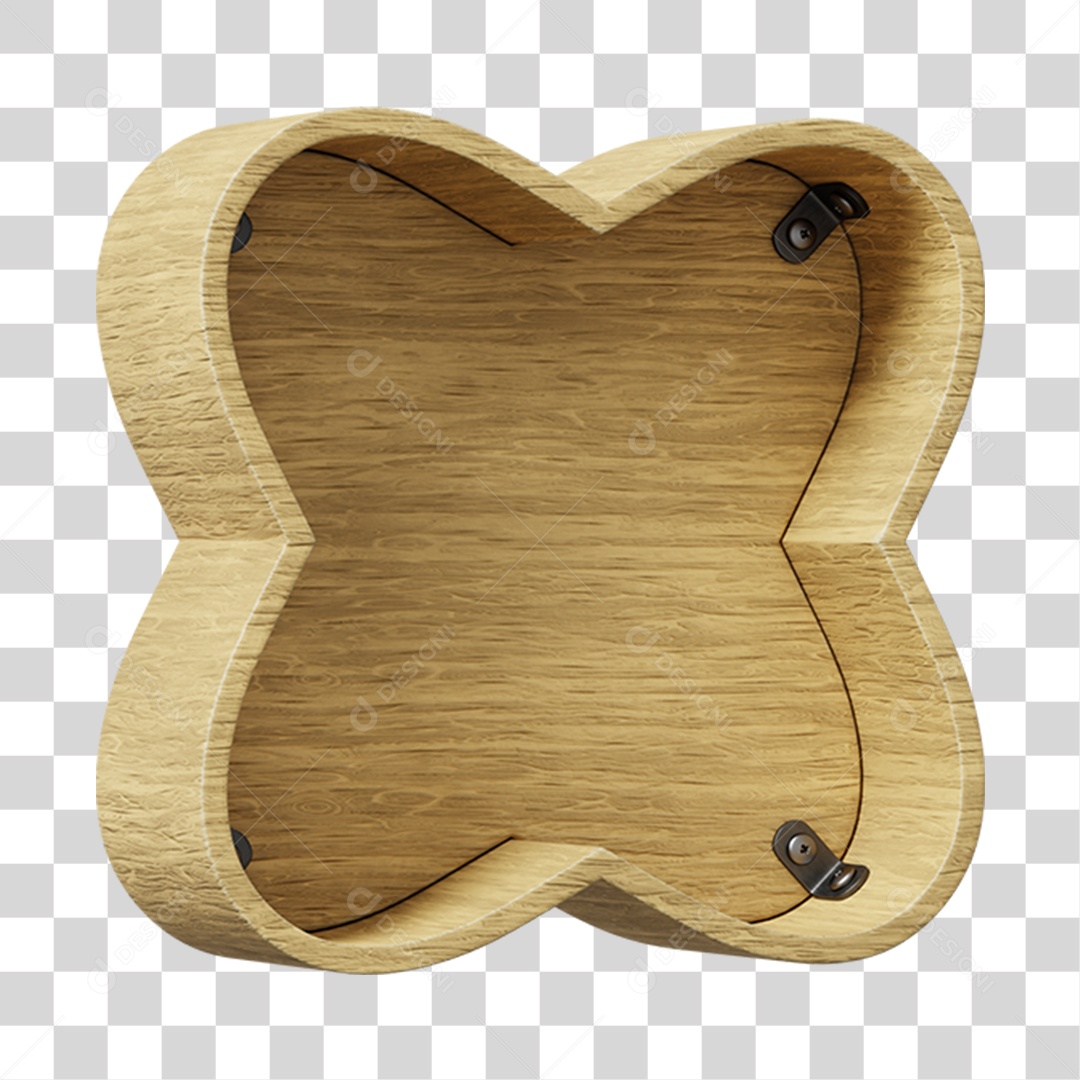 Elemento 3D De Madeira Em Formato De X Para Composição PNG Transparente