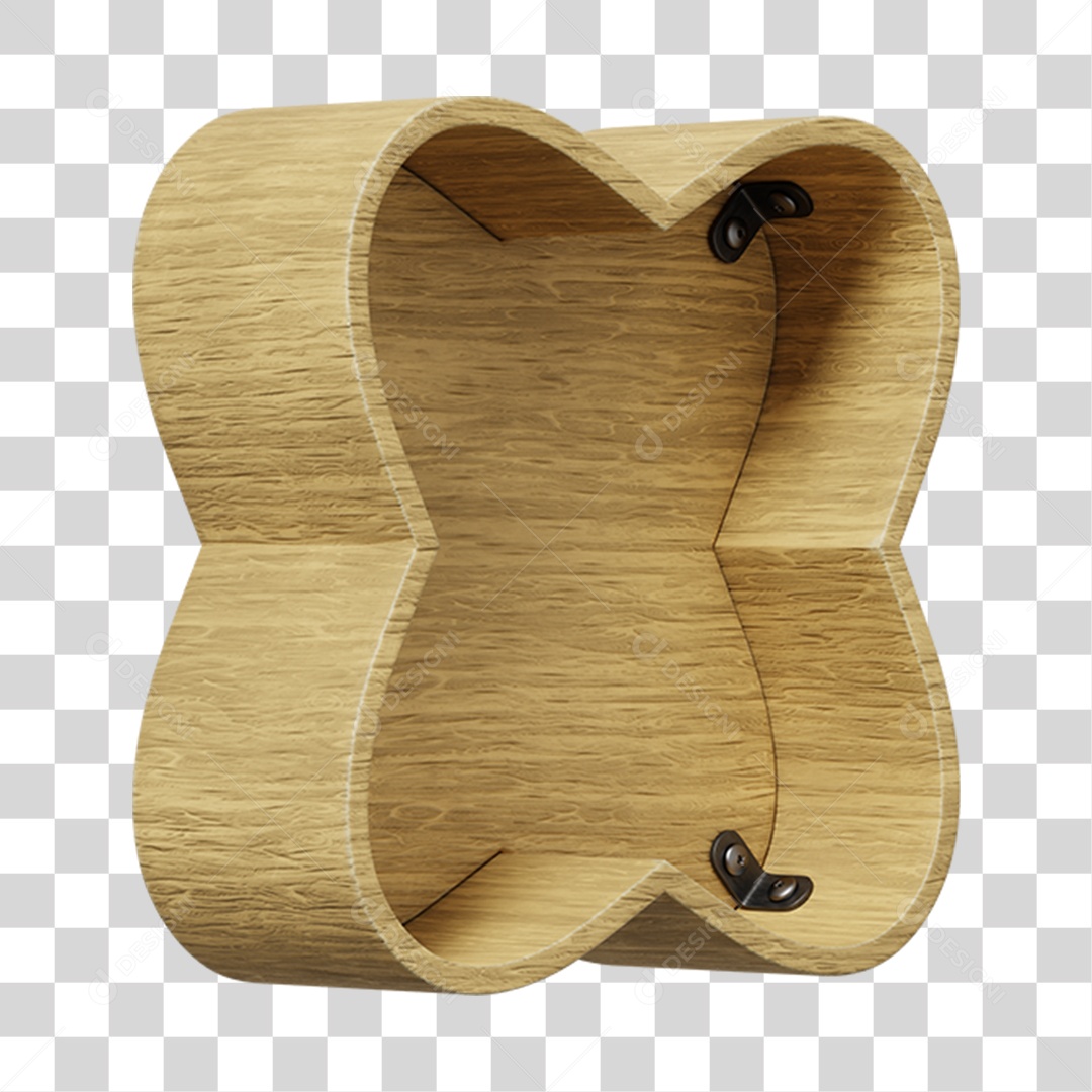 Elemento 3D De Madeira Em Formato De X Para Composição PNG Transparente