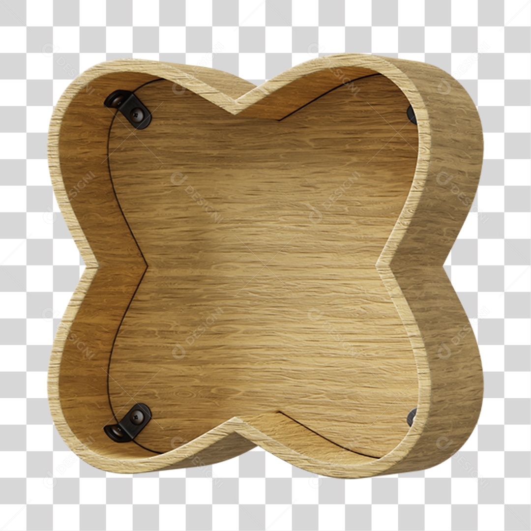 Elemento 3D De Madeira Para Composição PNG Transparente