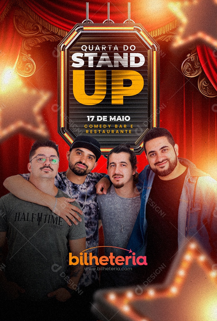 Quarta Do Stand Up Comedy Bar e Restaurante Social Media PSD Editável
