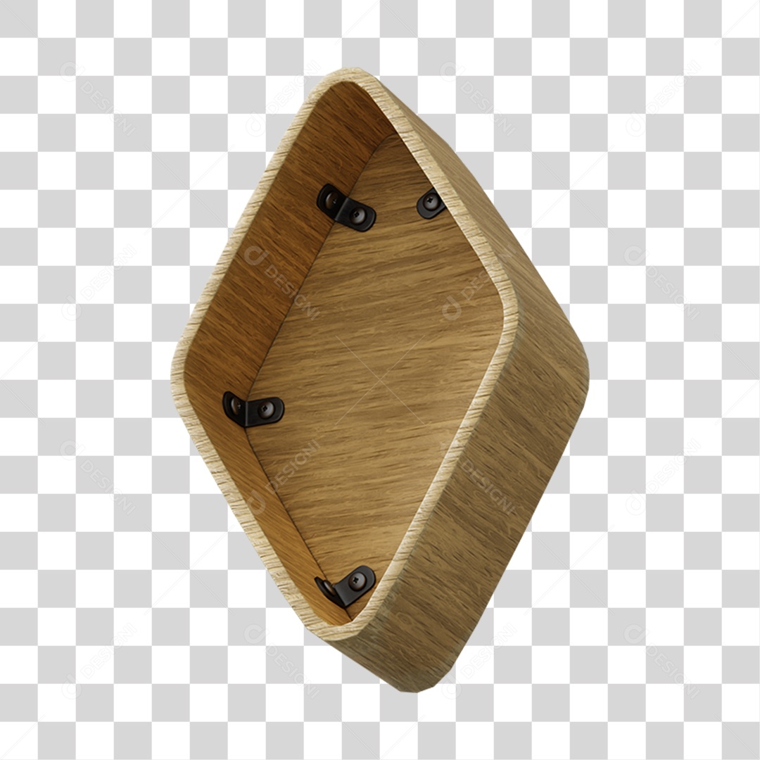 Elemento 3D De Madeira Em Formato De Losango Para Composição PNG Transparente