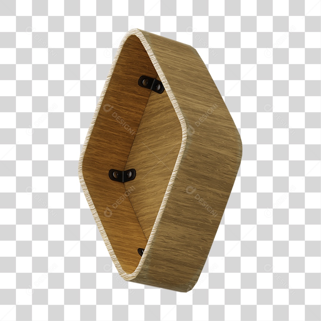 Elemento 3D De Madeira Em Formato De Losango Para Composição PNG Transparente