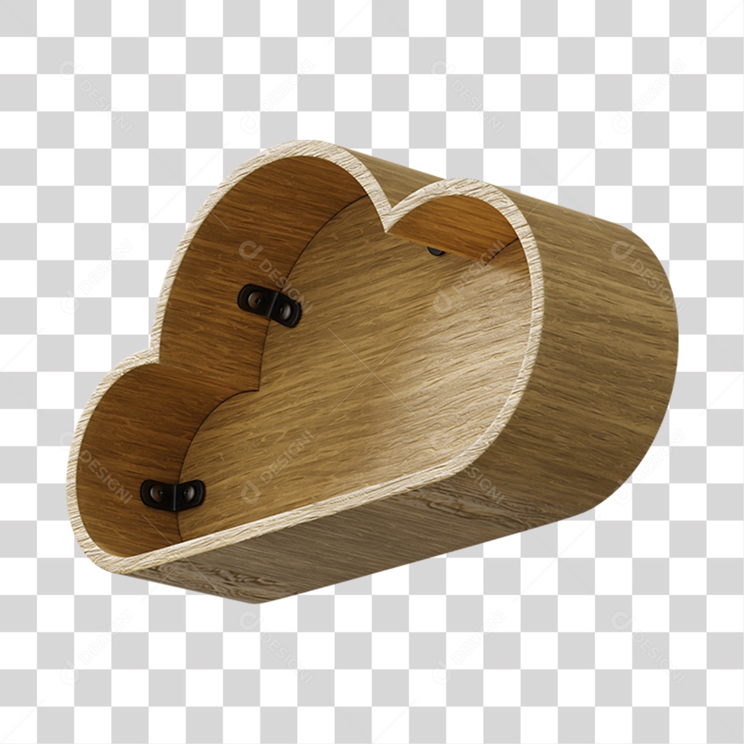 Elemento 3D De Madeira Em Formato De Nuvem Para Composição PNG Transparente