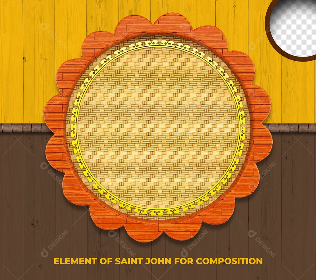 Elemento 3D Para Composição Moldura de São João PSD