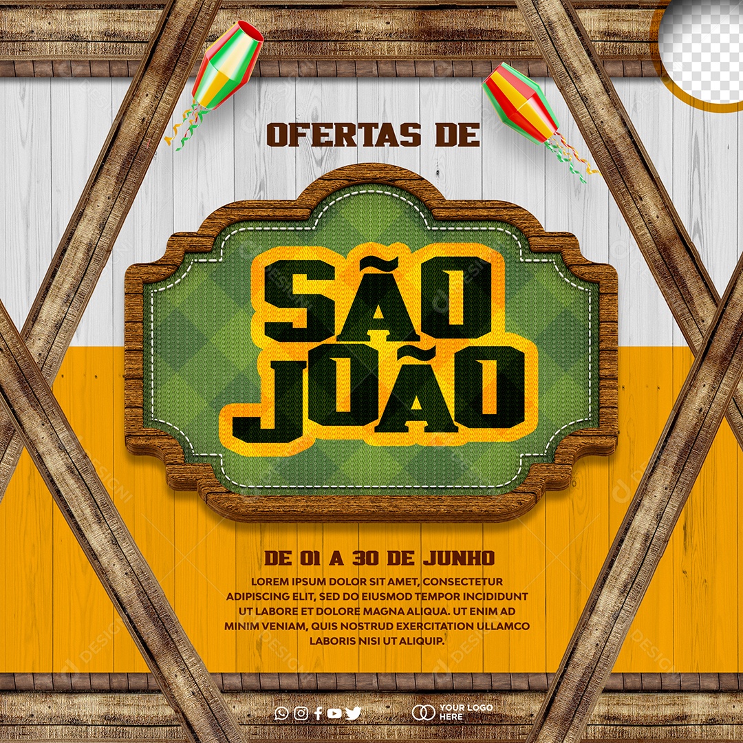 Ofertas de São João Social Media PSD Editável