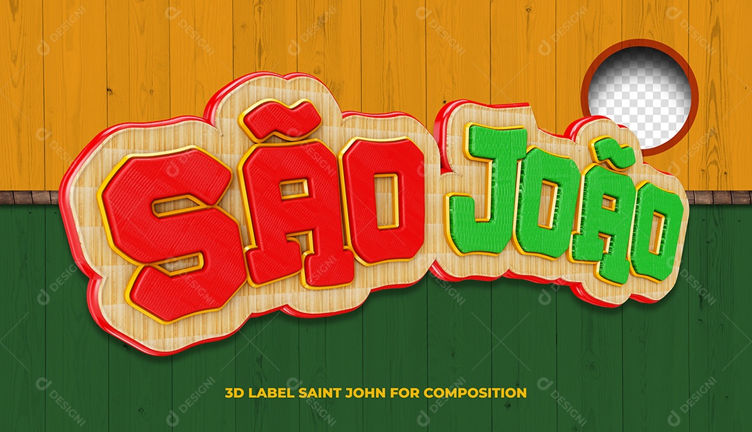 Selo 3D Para Composição São João PSD