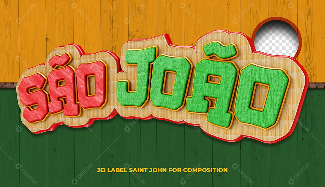 Selo 3D Para Composição São João PSD