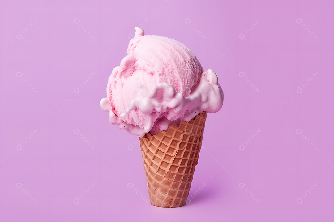 Casquinha De Sorvete Sobre Fundo Roxo