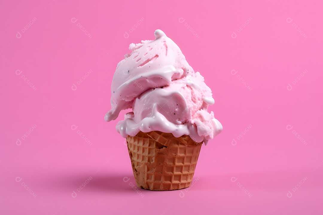 Casquinha De Sorvete Sobre Fundo Isolado