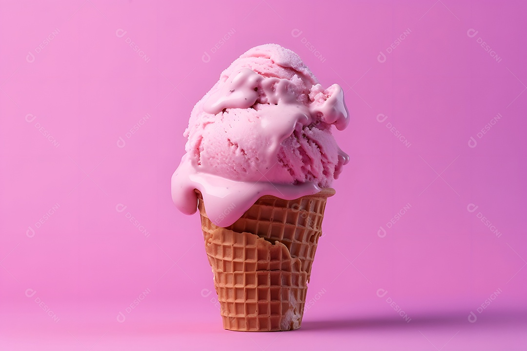 Casquinha De Sorvete Sobre Fundo Isolado