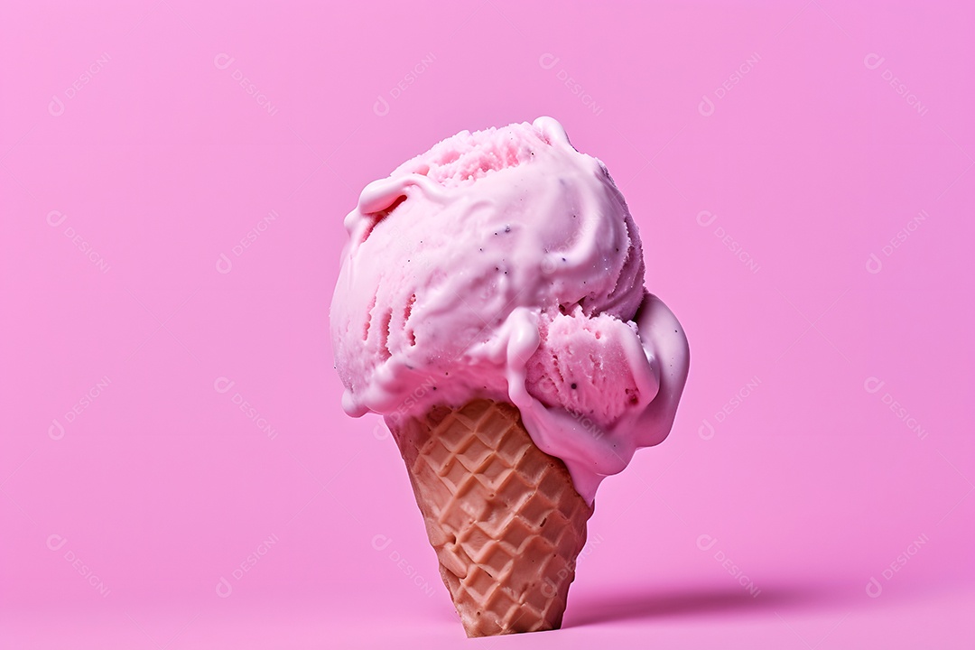 Casquinha De Sorvete Sobre Fundo Isolado