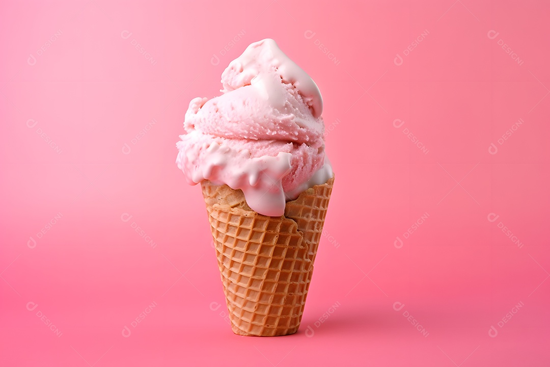Casquinha De Sorvete Sobre Fundo Isolado