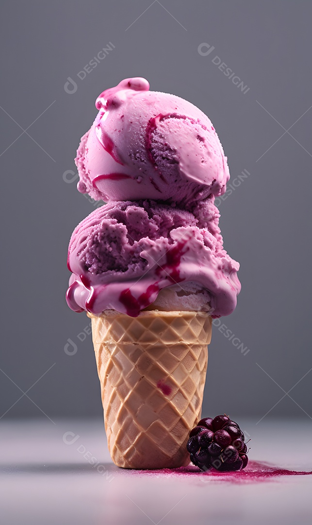 Casquinha De Sorvete Sobre Fundo Isolado