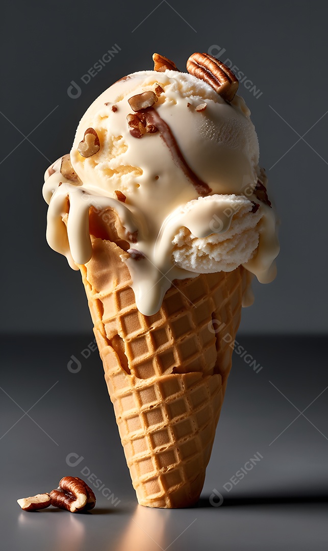 Casquinha De Sorvete Sobre Fundo Isolado