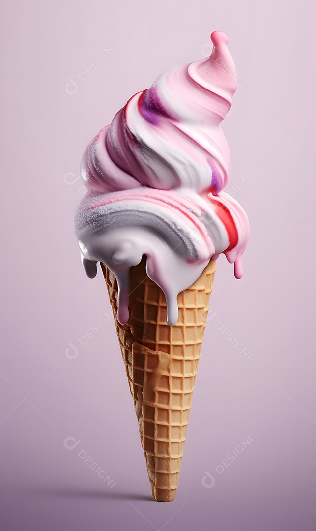 Casquinha De Sorvete Sobre Fundo Isolado