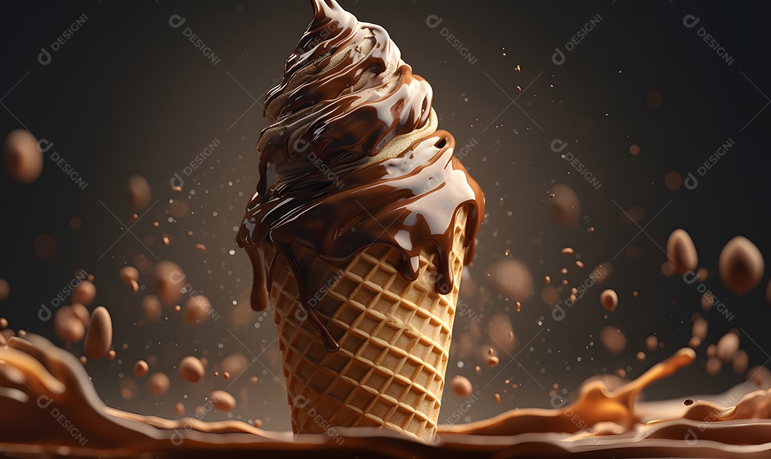 Casquinha De Sorvete Sobre Fundo Isolado