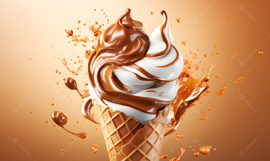 Casquinha De Sorvete Sobre Fundo Isolado