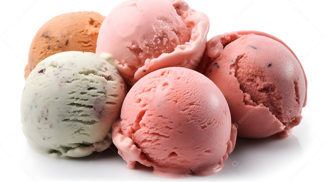 Varias Bolas Sorvete De Vários Sabores
