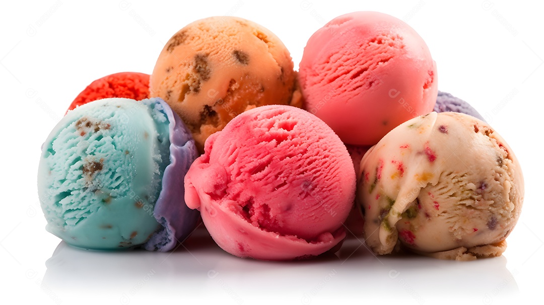 Varias Bolas Sorvete De Vários Sabores