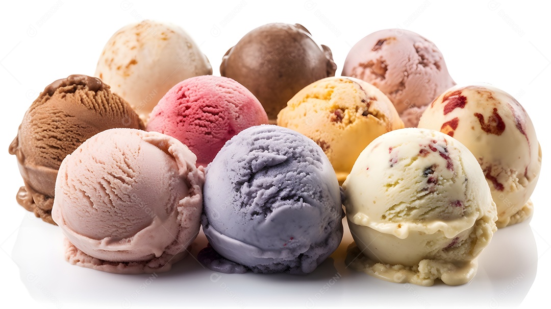 Varias Bolas Sorvete De Vários Sabores