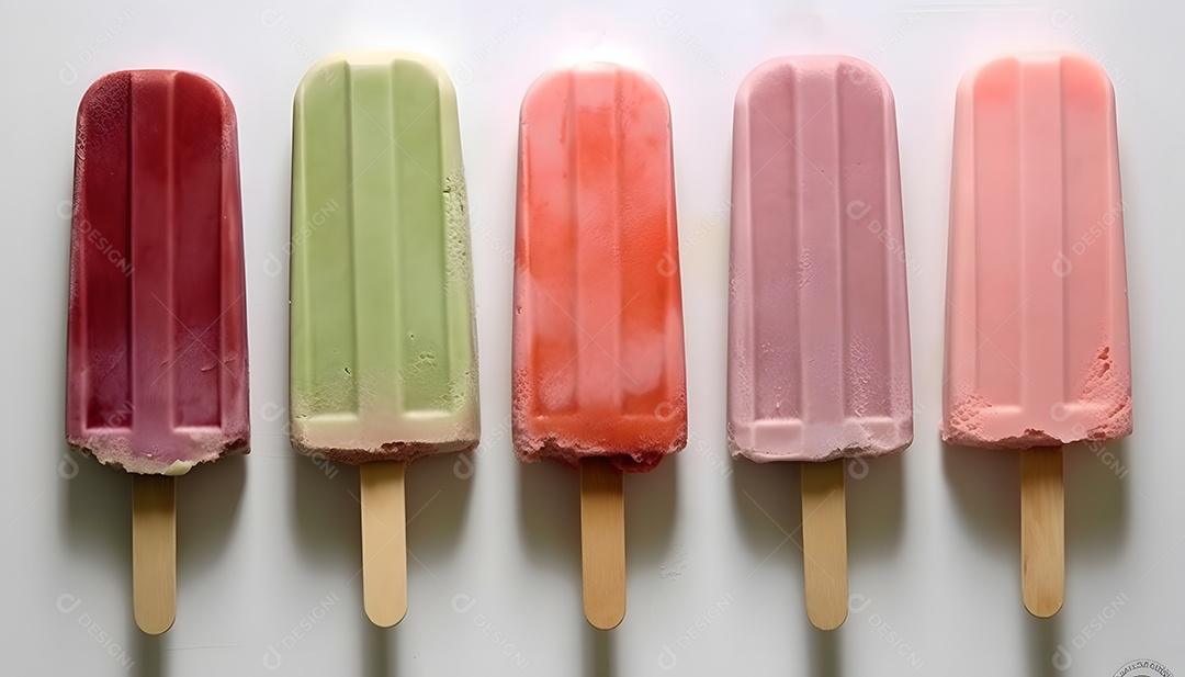 Vários Picolés De Sabores Diferentes