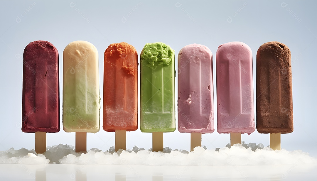 Vários Picolés De Sabores Diferentes