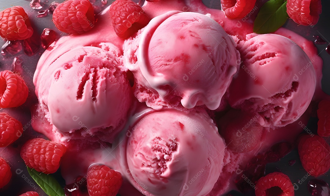 Tigela De Sorvete De Morango