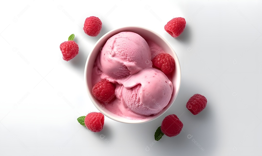 Tigela De Sorvete De Morango