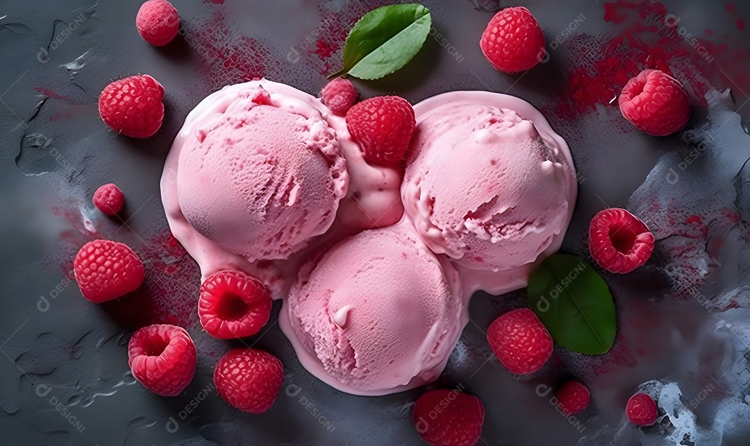 Tigela De Sorvete De Morango