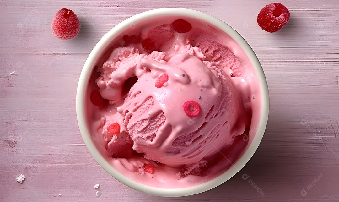 Tigela De Sorvete De Morango