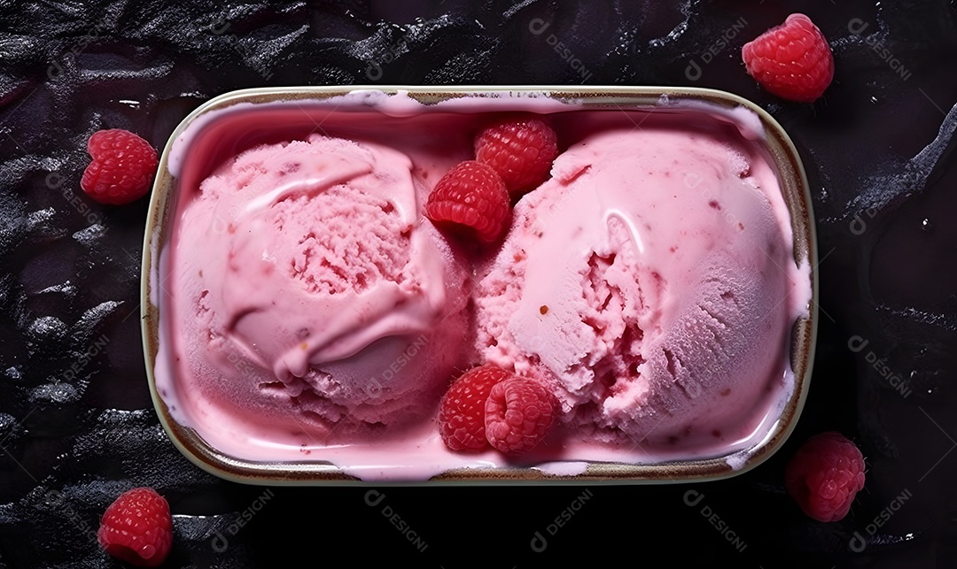 Tigela De Sorvete De Morango