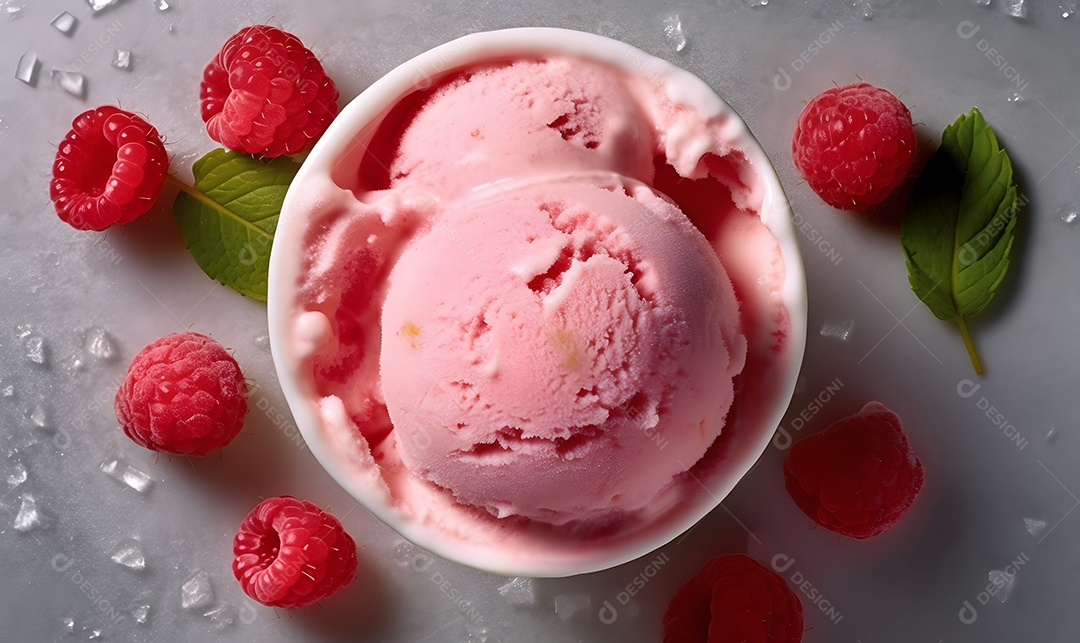 Tigela De Sorvete De Morango