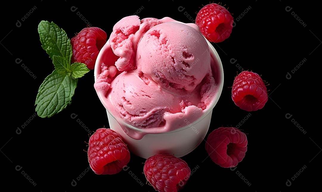 Tigela De Sorvete De Morango