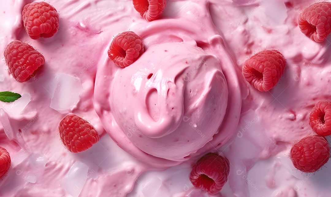 Bolas De Sorvete De Morango