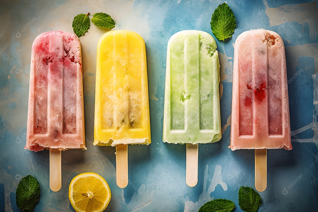 Vários Picolés De Sabores Diferentes