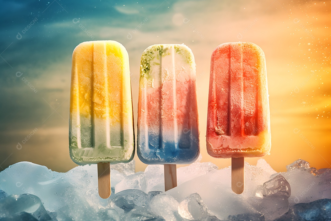 Vários Picolés De Sabores Diferentes