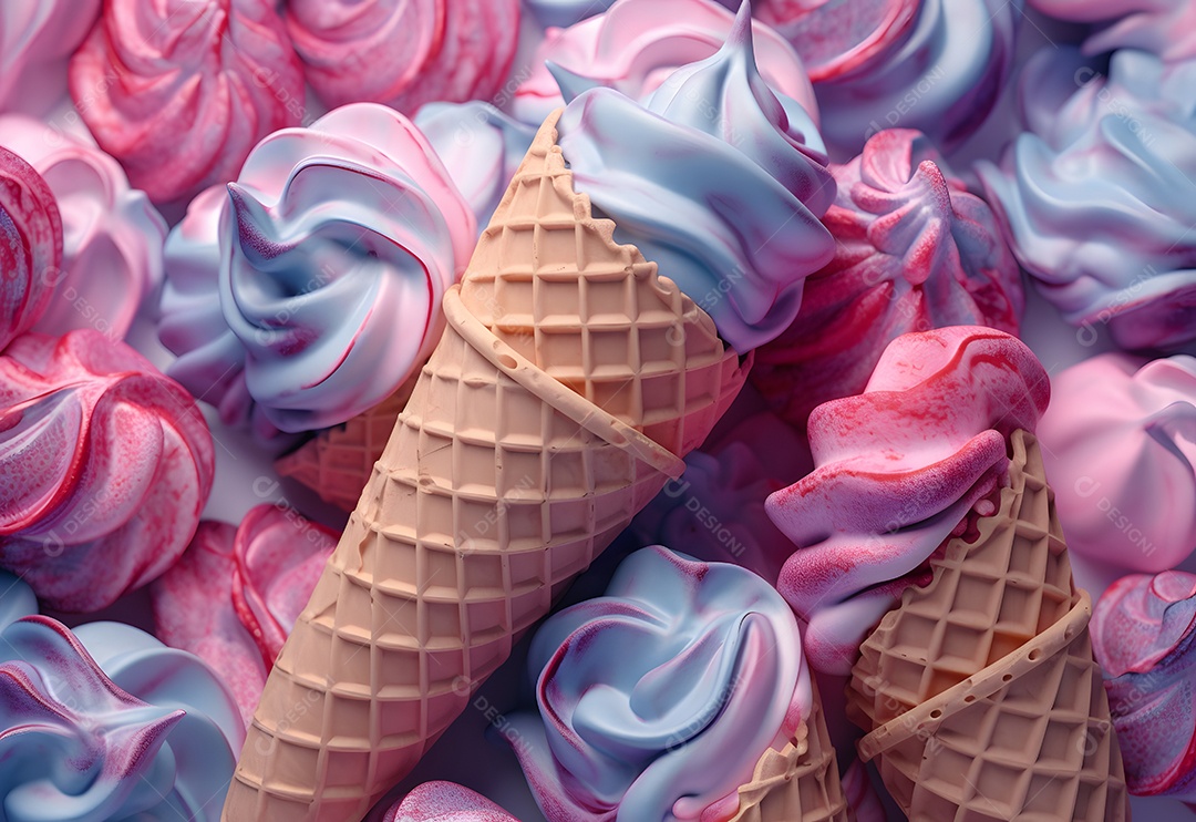 Varias Casquinhas De Sorvete De Vários Sabores