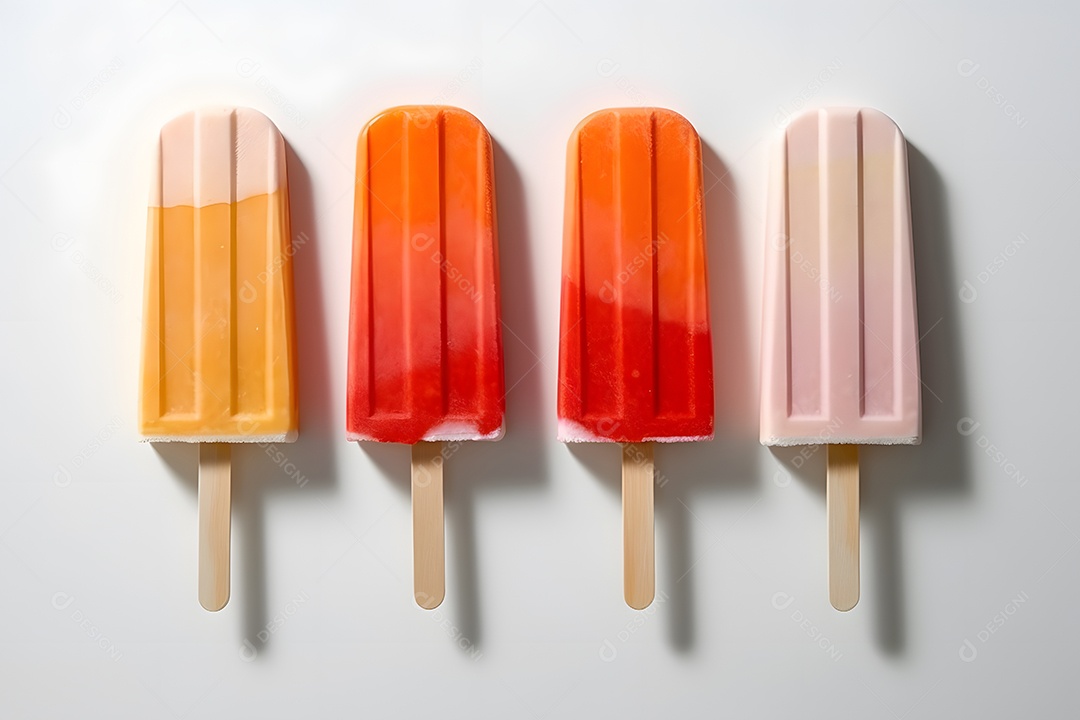 Vários Picolés De Sabores Diferentes