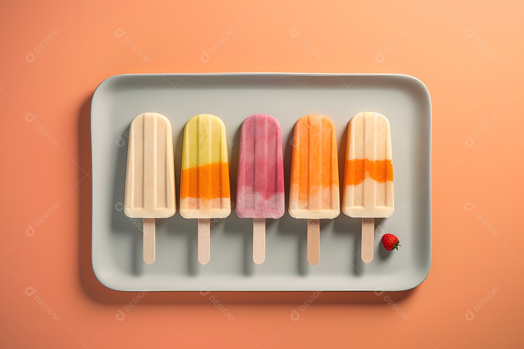 Vários Picolés De Sabores Diferentes