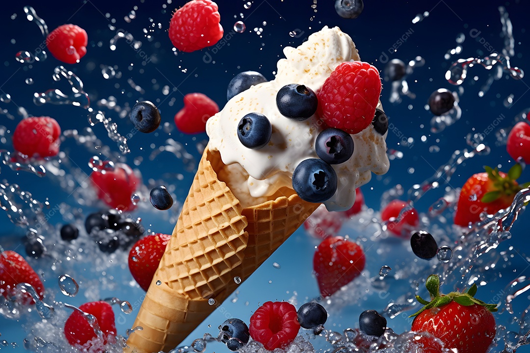 Casquinha De Sorvete Flutuando