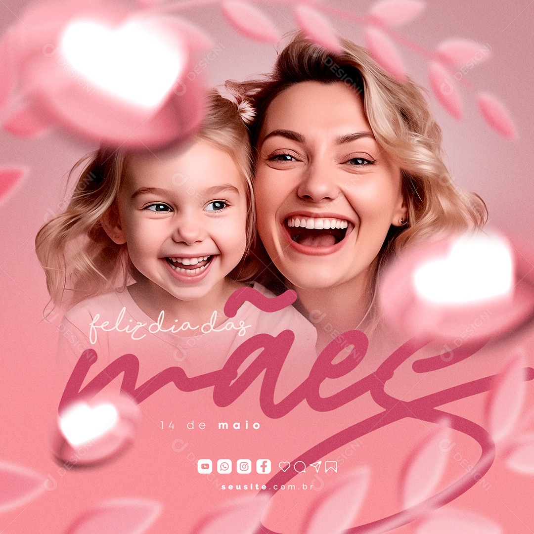 Social Media Feliz Dia Das Mães 14 De Maio PSD Editável