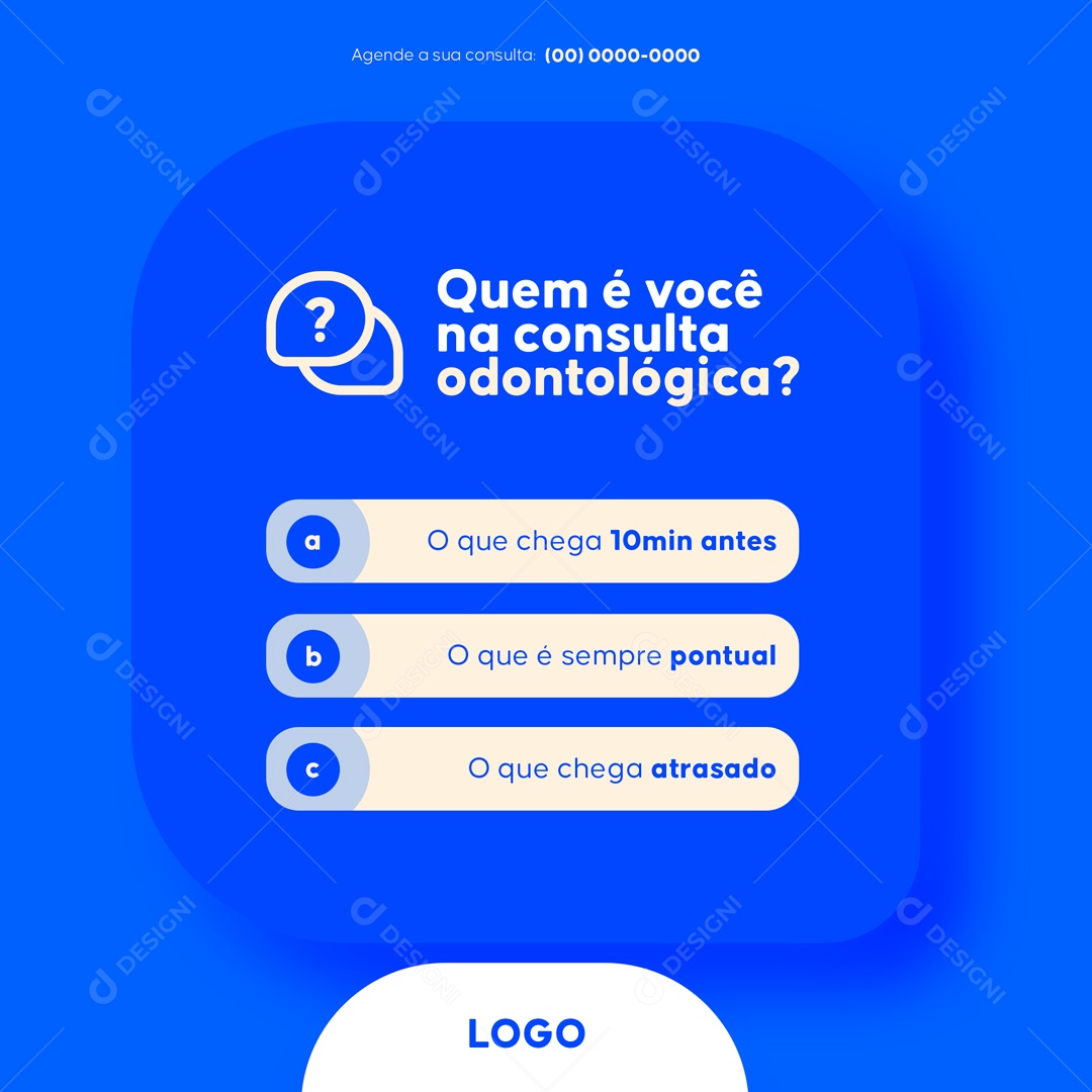 Social Media Odontologia Enquete PSD Editavel