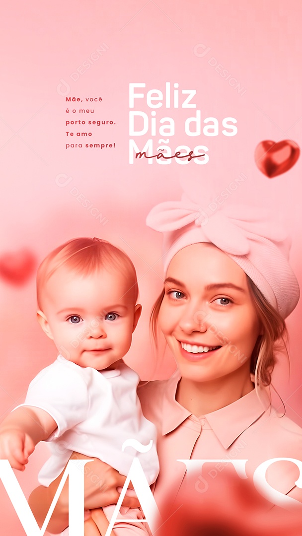 Story Mãe Você é o Meu Porto Seguro Feliz Dia Das Mães Social Media PSD Editável