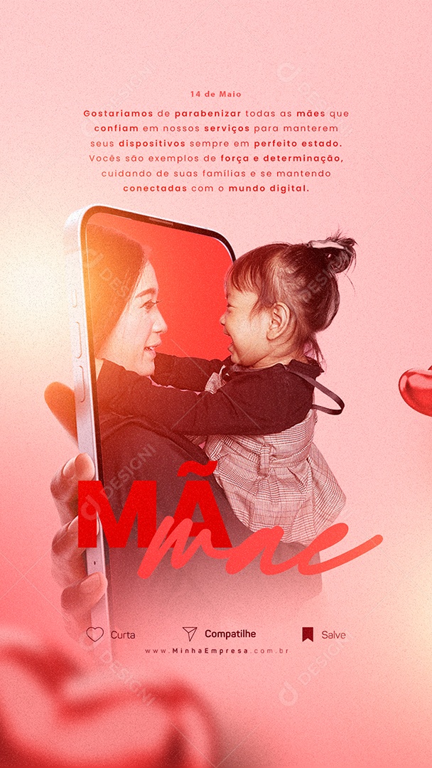Story Gostaríamos De Parabenizar Todas As Mães 14 De Maio Dia Das Mães Social Media PSD Editável