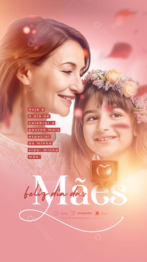 Story Hoje é o Dia De Celebrar Feliz Dia Das Mães 14 De Meio Social Media PSD Editável
