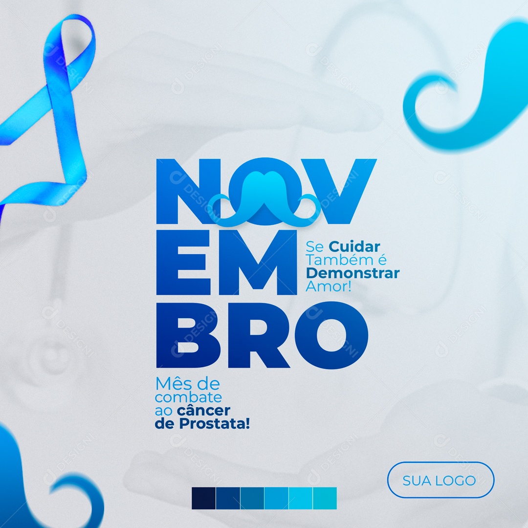 Social Media Novembro Azul Combate Câncer De Próstata PSD Editável